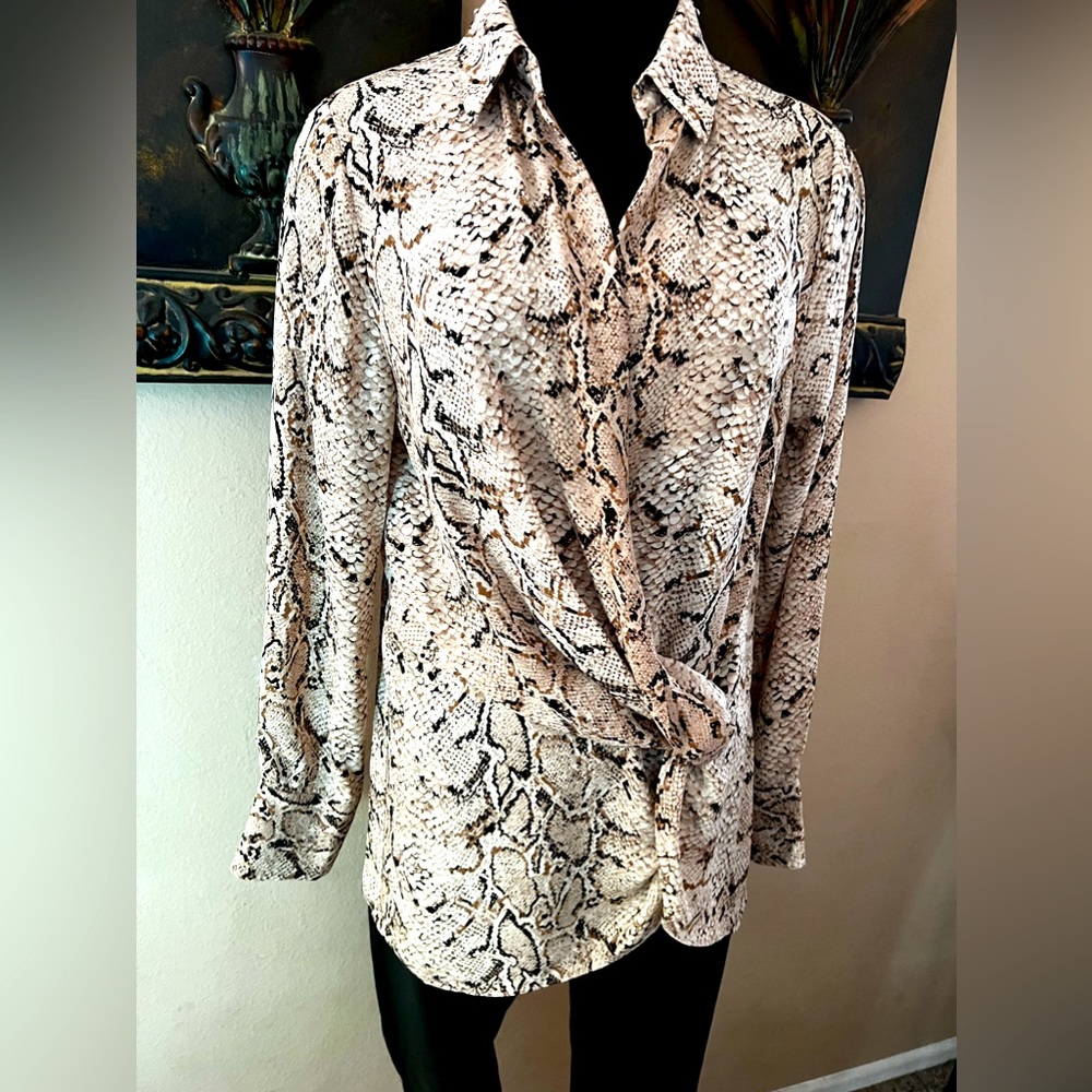 Rose & Olive Snakeskin Print Blouse